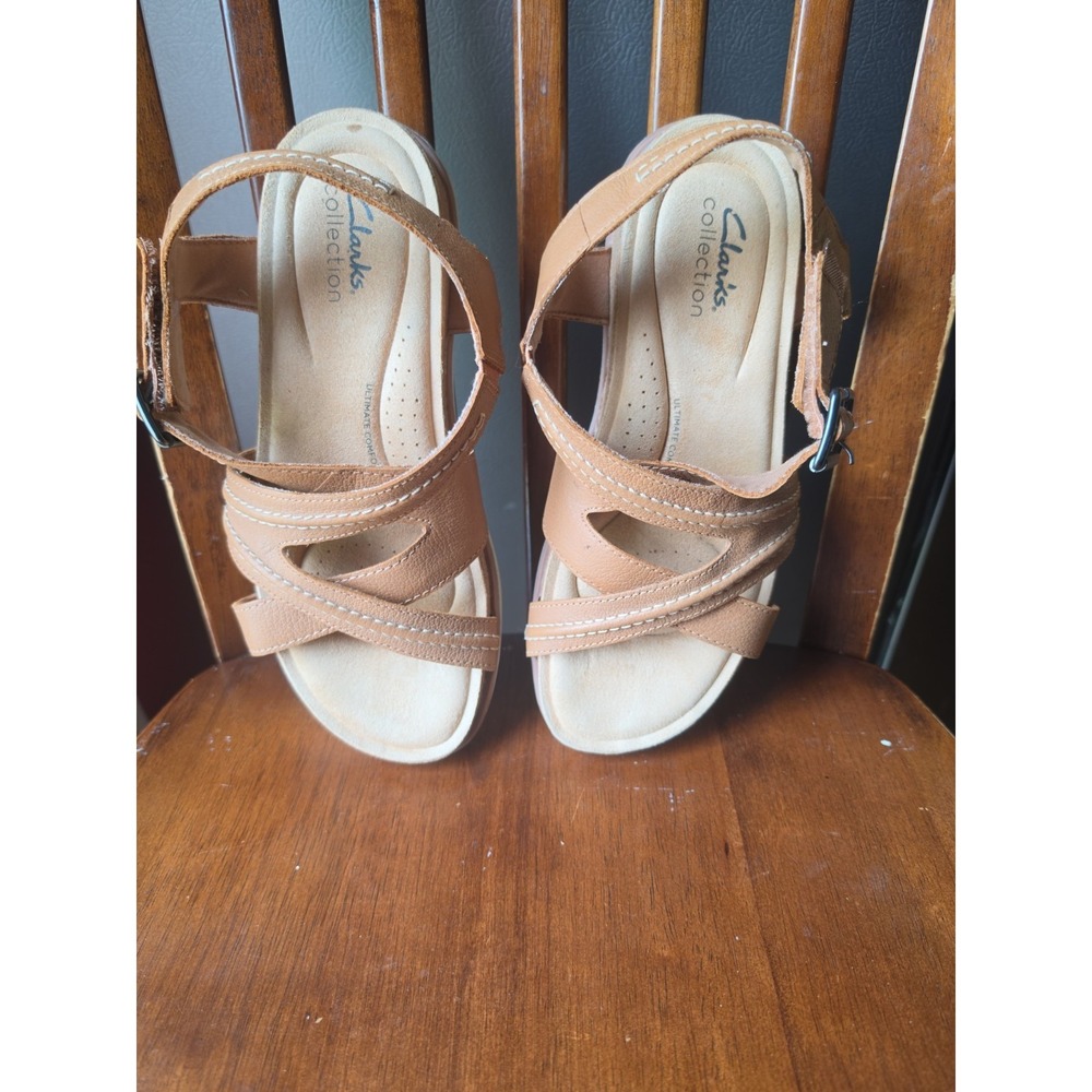 Clarks Strappy Leather Sandals Size US 7 M